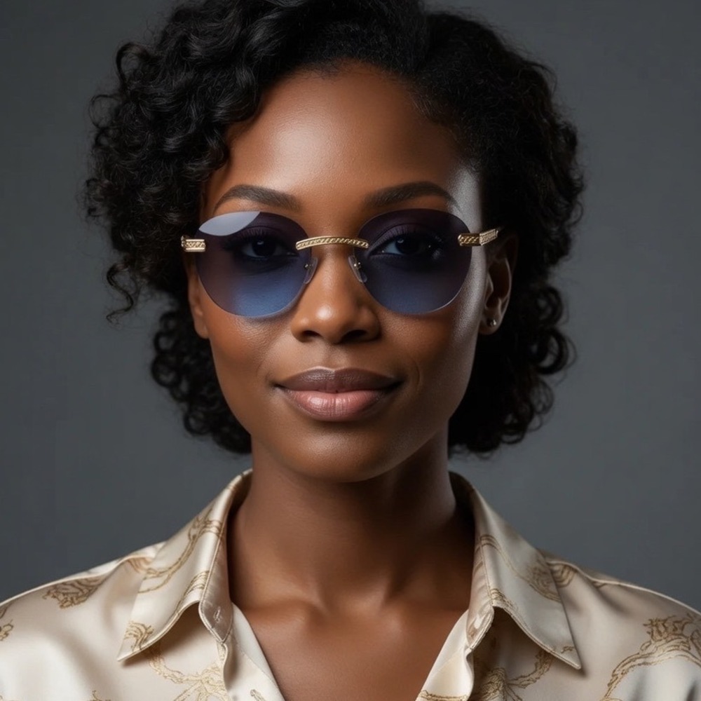 Women Sunglasses Blue Lens Vintage Style UV400 Luxury, Designer Style Lentes New
